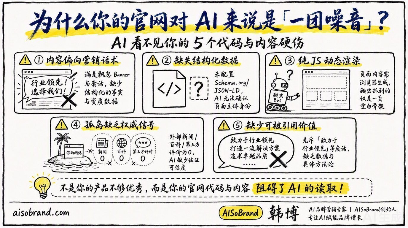 为什么你的官网对AI来说是一团噪音