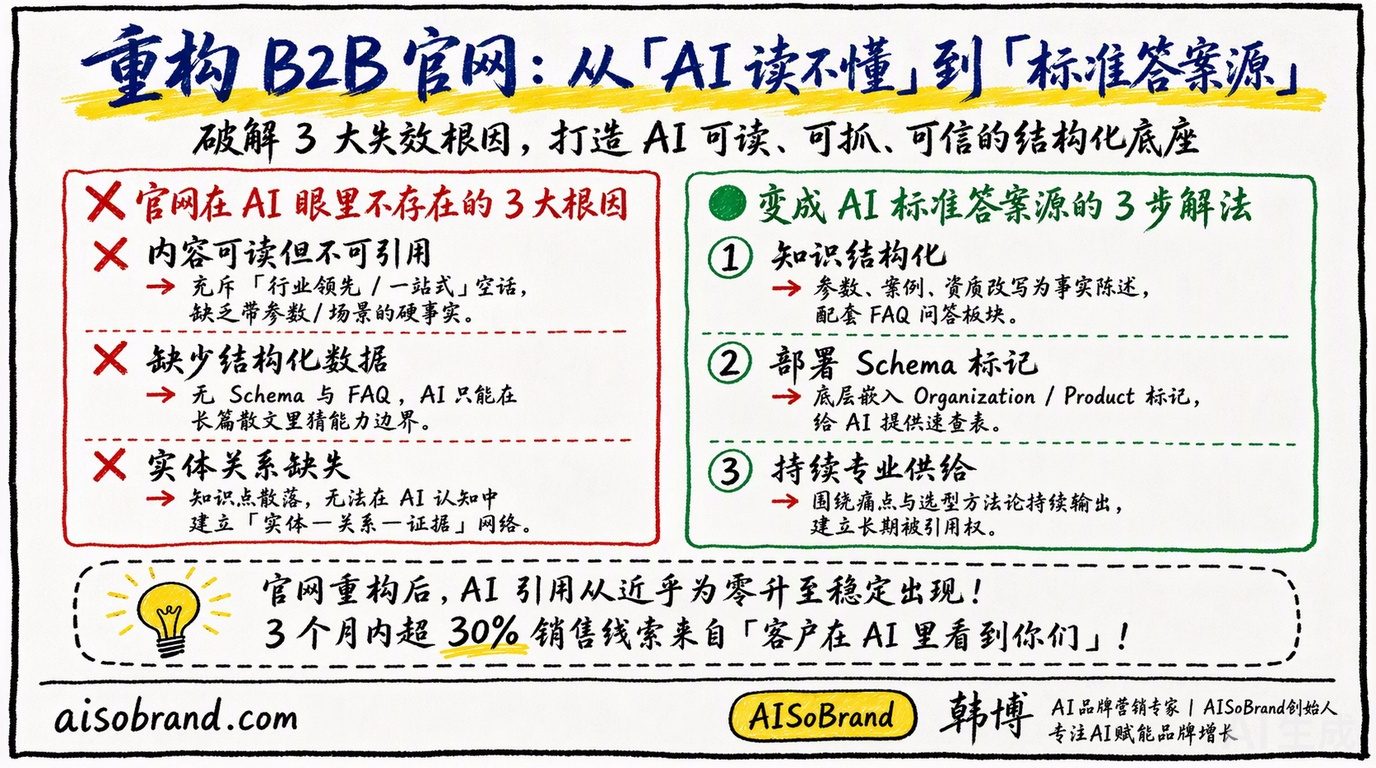 图2：重构B2B官网——从「AI读不懂」到「标准答案源」