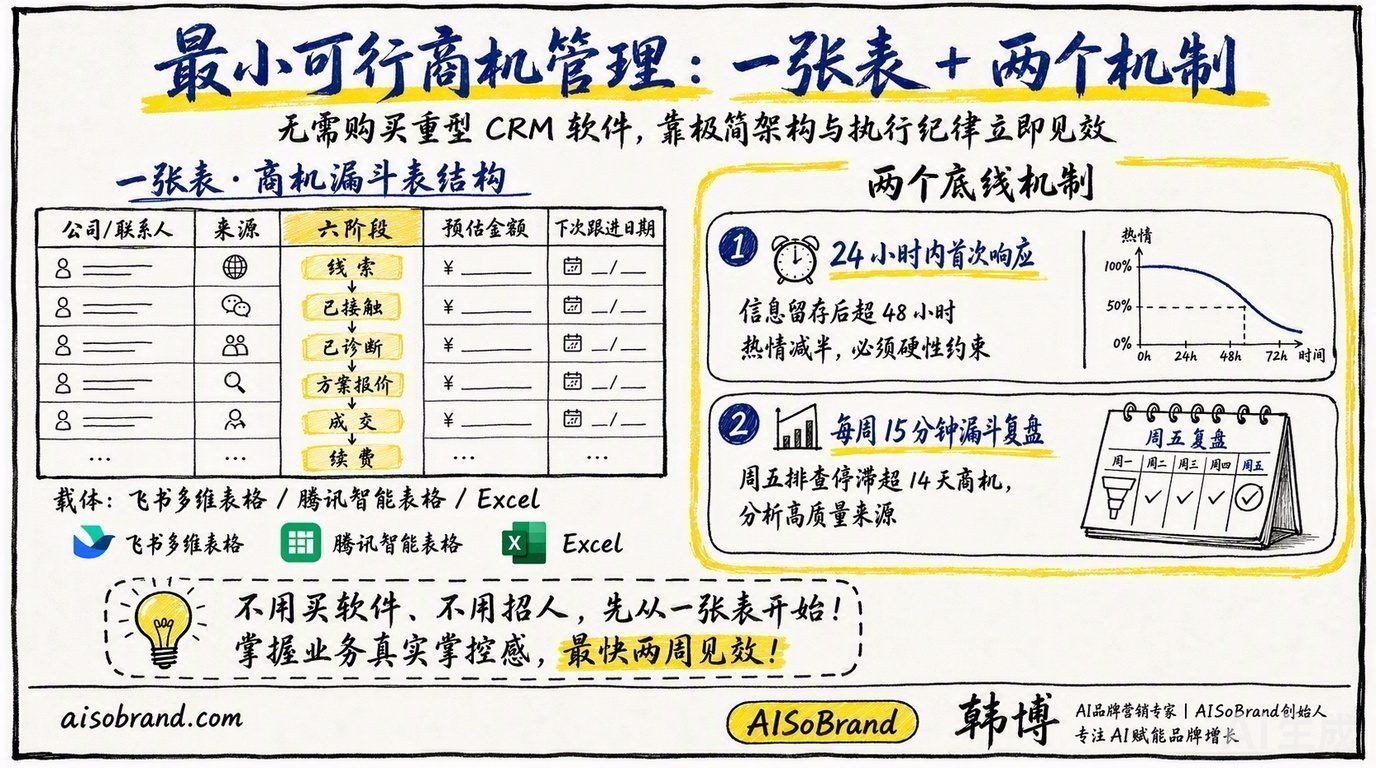 图3：最小可行商机管理：一张表 + 两个机制